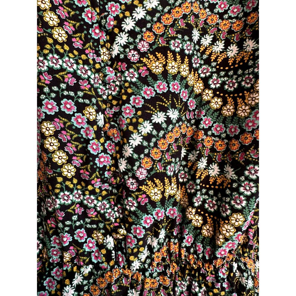 Loft Womens Multicolor Floral Print Dolman Sleeve V-Neck Summer Dress Size Small - Picture 4 of 5